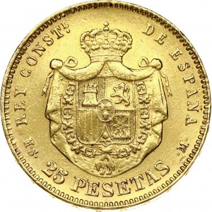 Španělsko 25 peset 1880 MS-M