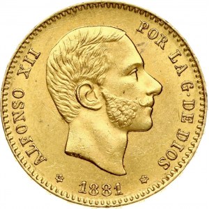 Spain 25 Pesetas 1881 MS-M