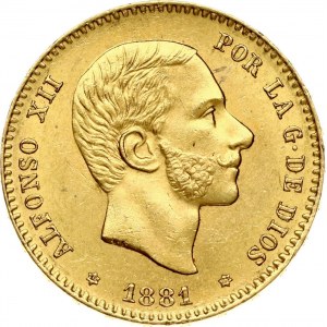Hiszpania 25 peset 1881 MS-M