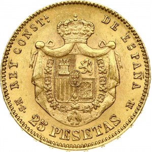 Spain 25 Pesetas 1881 MS-M