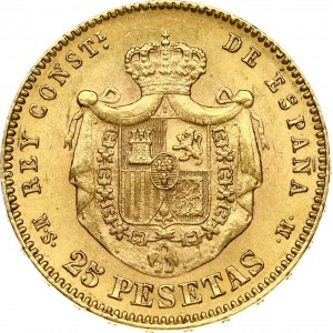 Espagne 25 Pesetas 1881 MS-M