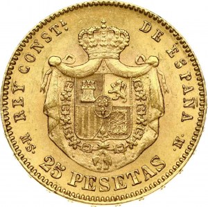 Spagna 25 Pesetas 1881 MS-M