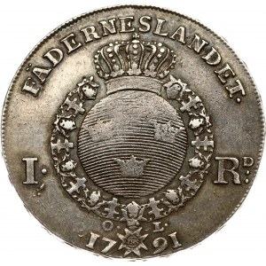 Szwecja 1 riksdaler 1791 OL