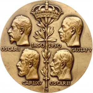 Švédská medaile Čtyři králové 100. výročí královské mincovny 1850-1950