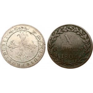 Švýcarsko Bern 4 Kreutzer 1772 &amp; Lucerne 1 Batzen / 10 Rappen 1804 Sada 2 mincí