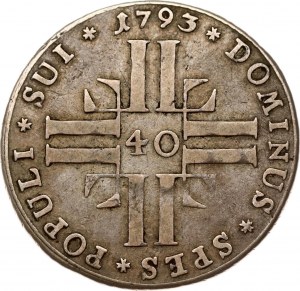 Švýcarsko Lucern 40 Kreuzer 1793