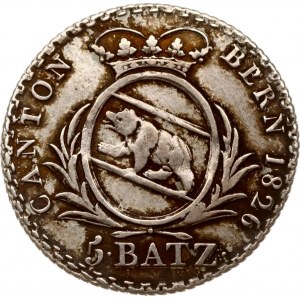 Švýcarsko Bern 5 Batzen 1826
