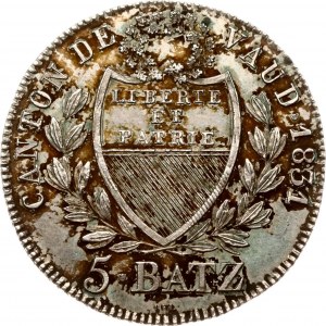 Svizzera Vaud 5 Batzen 1831 BEL