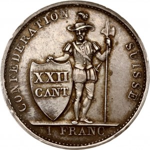 Schweiz Waadt 1 Franken 1845