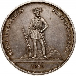 Suisse 5 Francs 1859 Festival de tir de Zürich