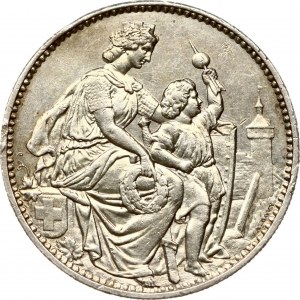 Switzerland 5 Francs 1865 Federal shooting festival in Schaffhausen