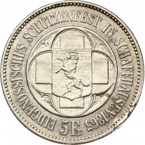 Švýcarsko 5 franků 1865 Spolkový střelecký festival v Schaffhausenu
