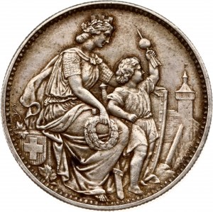 Switzerland 5 Francs 1865 Schaffhausen Shooting Festival