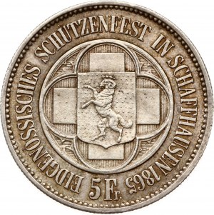 Szwajcaria 5 franków 1865 Festiwal Strzelecki w Schaffhausen