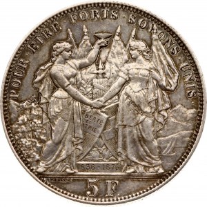 Suisse 5 Francs 1876 Festival de tir de Lausanne