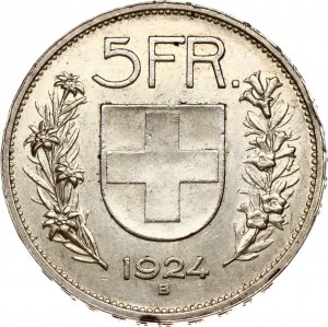 Switzerland 5 Francs 1924 B Herdsman