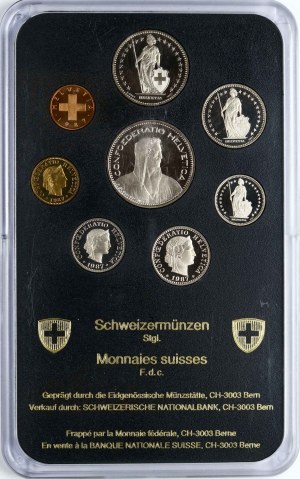 Szwajcaria 1 Rappen - 5 franków 1987 Zestaw 8 monet