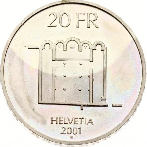 Szwajcaria. 20 franków 2001 B Opactwo Müstair