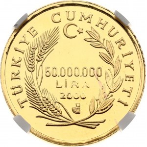 Turchia 50000000 Lira 2000 Bogazici NGC PF 69 Cameo TOP POP