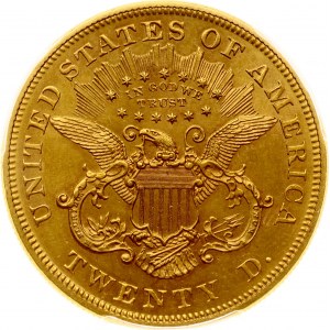 USA 20 dolarů 1876 Philadelphia PCGS UNC Detail
