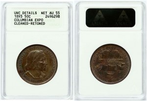 USA 1/2 Dollar 1893 Columbian Exposition ANACS AU 55