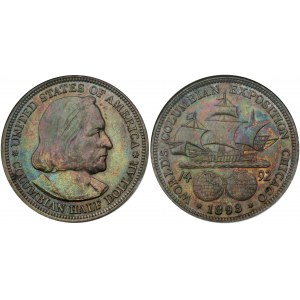 USA 1/2 Dollar 1893 Columbian Exposition ANACS AU 55