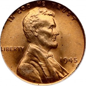USA 1 Cent 1945 NNC MS 68 ROT