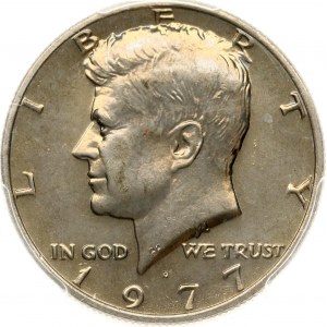 USA 1/2 Kennedyho dolára 1977 D PCGS UNC Podrobnosti