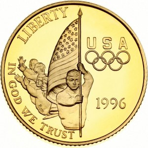 USA 5 dolarů 1996 W XXVI olympiáda Vlajkonoš