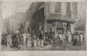 Hipolit LIPIŃSKI (1846-1884), Wyjście z kościoła Św. Barbary, 1884