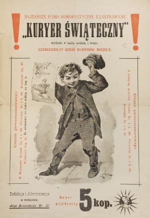 Franciszek KOSTRZEWSKI (1826-1911), Ulotka reklamowa „Kuriera Codziennego”, 1897