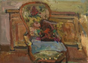 Zygmunt Schreter (1886-1977), Kwiaty na krześle