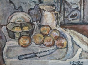 Kazimierz Podsadecki (1904 - 1970), Martwa natura z nożem i owocami