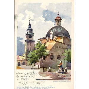 Adalbert avec la tour de l'hôtel de ville, 1899