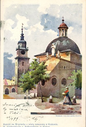 St.-Adalbert-Kirche mit Rathausturm, 1899