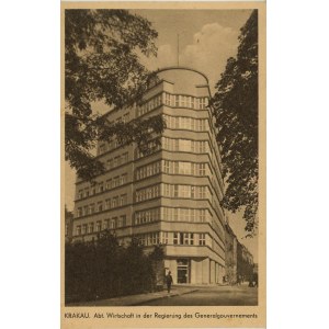 Budynek Rządowy na rogu ul. Reformackiej i pl. Szczepańskiego [przed wojną Budynek Komunalnej Kasy Oszczędnościowej], 1942