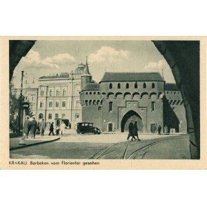 Barbakan a Floriánska brána, asi 1940
