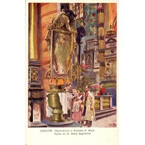 The baptismal font in the Church of P. Marja, circa 1920.