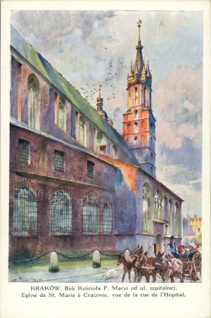 Seite der Marienkirche von der Szpitalna-Straße aus gesehen, ca. 1910