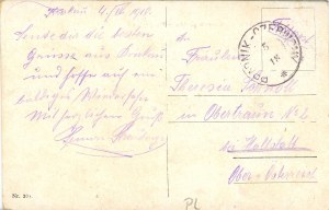 Hlavný poštový úrad, 1918
