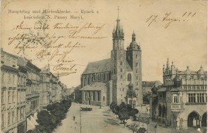 Place du marché avec l'église N. Église de la Vierge Marie, 1904