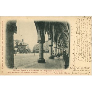 Główny Rynek z kościółkiem sw. Wojciecha, 1900