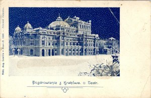 Greeting from Krakow, Theater, Czech, ca. 1900
