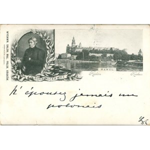 Litografia, Patriotyczna, Adam Mickiewicz, Wawel, 1898