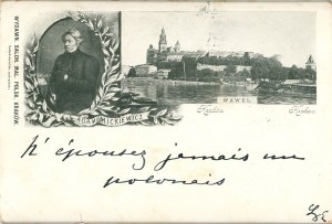 Lithographie, patriotique, Adam Mickiewicz, Wawel, 1898