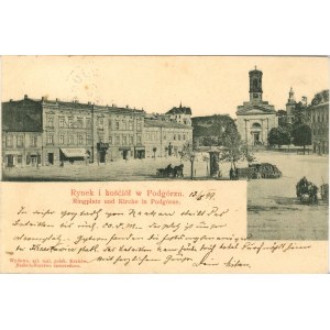 Krakov - Podgórze - Trhové námestie a kostol, 1899