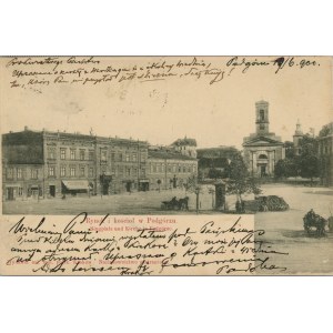Cracovia - Podgórze - Piazza del mercato e chiesa, 1900