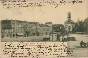 Kraków - Podgórze - Place du marché et église, 1900