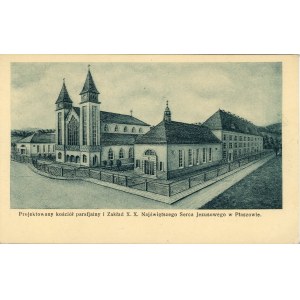 Cracovie - Plaszow - Projet de l'église paroissiale et de l'église X.X. Église du Sacré-Cœur de Jésus, vers 1925
