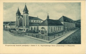 Cracovie - Plaszow - Projet de l'église paroissiale et de l'église X.X. Église du Sacré-Cœur de Jésus, vers 1925